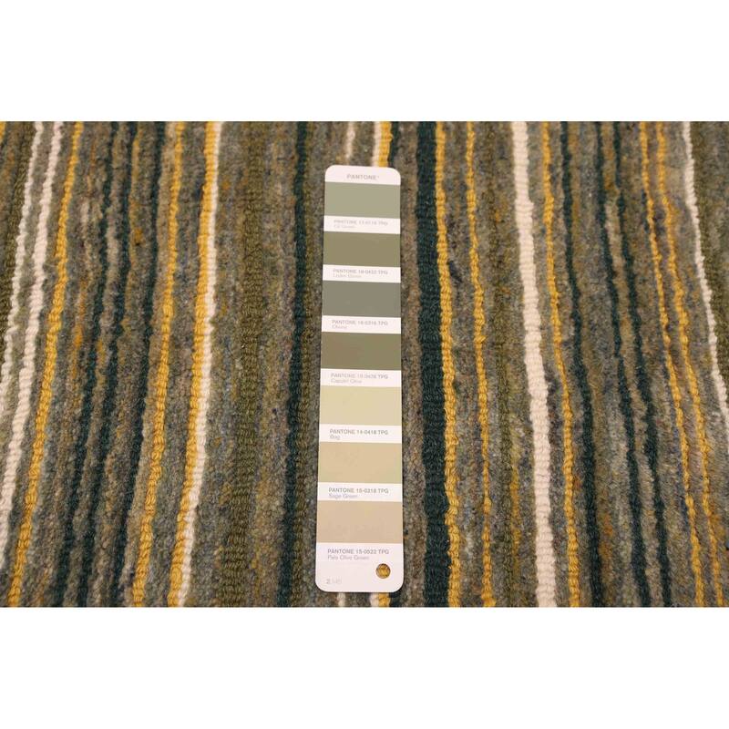 ECARPETGALLERY Hand Loomed Kashkuli Gabbeh Olive Wool Rug - 6'8 x 9'8