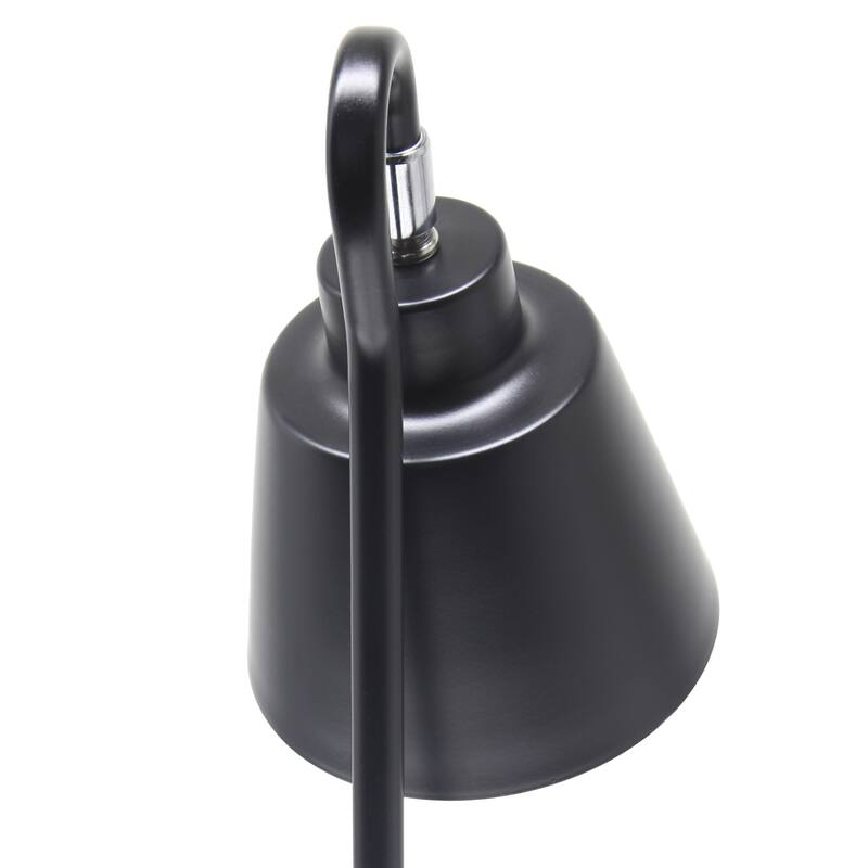 Metal Desk Lamp with Looped Arm and Adjustable Cone Shade