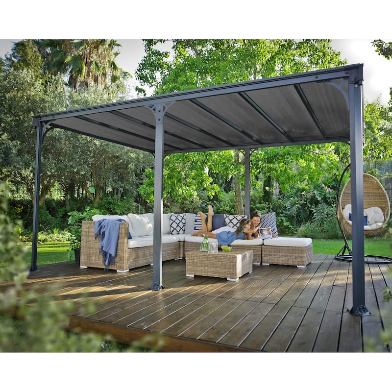 Milano 10 ft. x 14 ft. Gray/Bronze Outdoor Gazebo