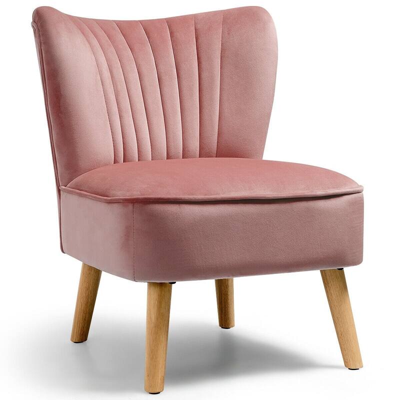 Armless Accent Chair Modern Velvet Leisure Chair - 21.5" x 27" x 28.5" (L x W x H)