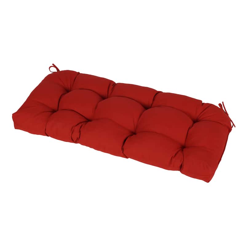 Aoodor Outdoor Polyester Tufted Bench Cushion, Water-resistant & Fade-Resistant Cushion - Red
