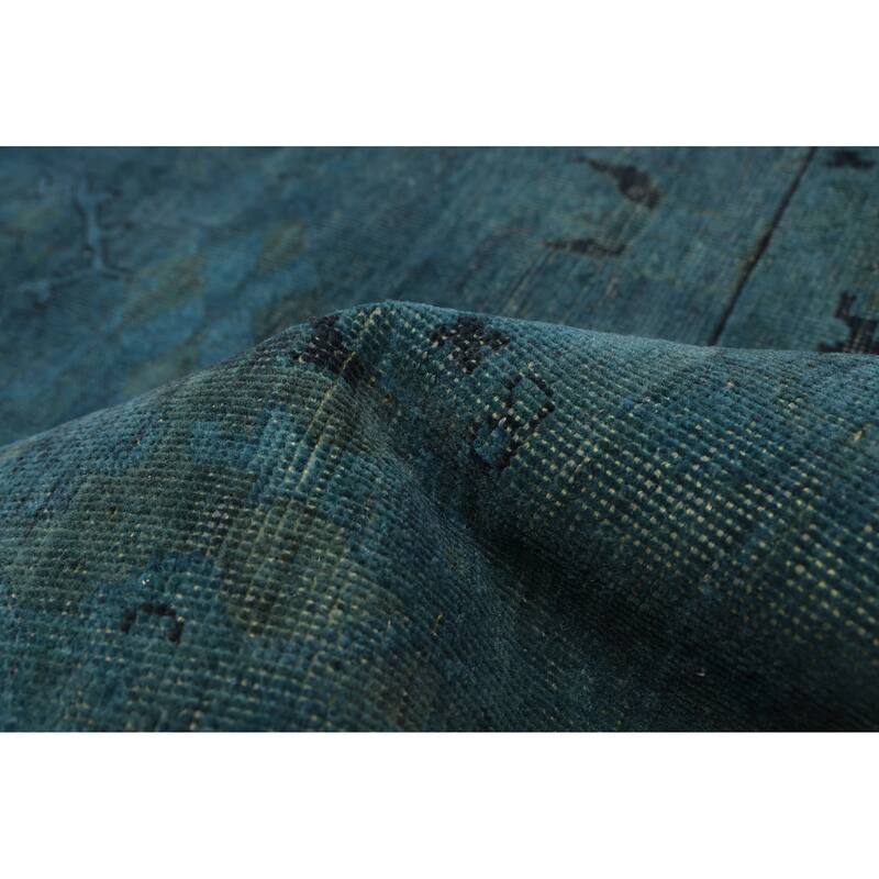 ECARPETGALLERY Hand-knotted Color Transition Dark Teal Wool Rug - 5'8 x 8'9