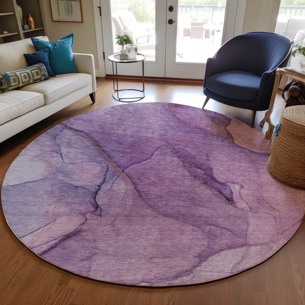 Machine Washable Indoor/ Outdoor Chantille Contemporary Abstract Rug