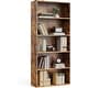 preview thumbnail 11 of 13, Industrial 6-Shelf Bookcase, 63" Tall Open Bookshelf, Rust Rust/5 Shelf