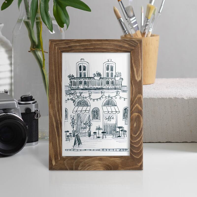 Italian Street Sketch II -Framed Print w/glass-Cherry Red
