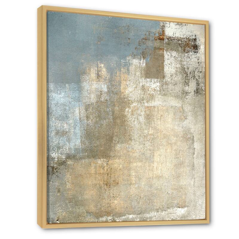 Designart "Grey Meets Brown Abstract Art IV" Modern Framed Canvas Wall Art
