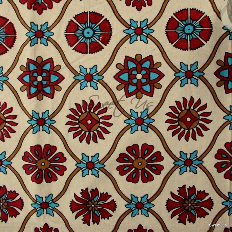 Cotton Biella Floral Geometric Tablecloth for Rectangle Tables