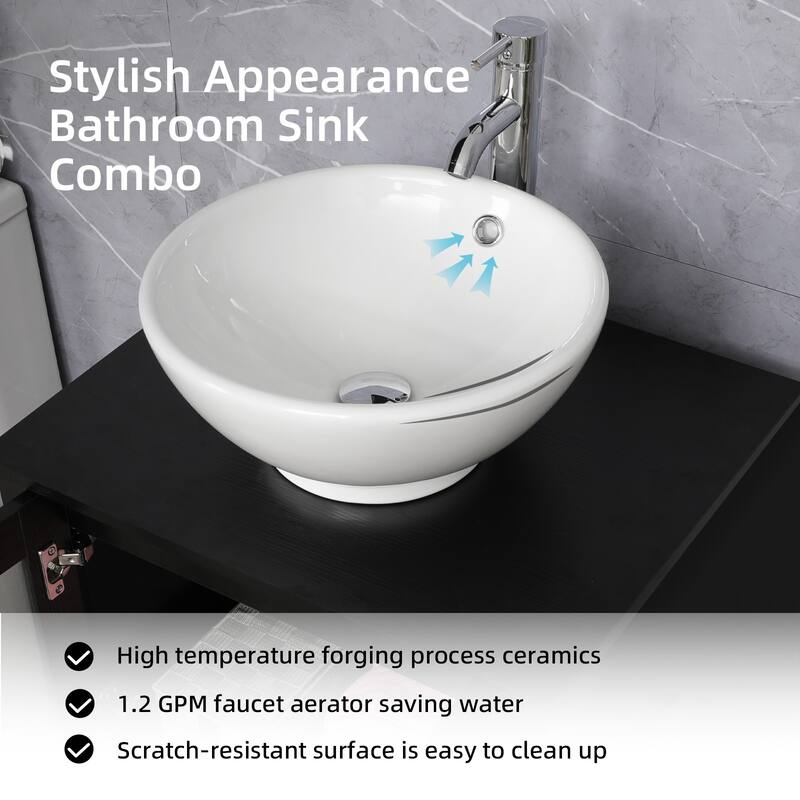 72" Bathroom Vanity Set Vessel Sink Cabinet Mirror Combo