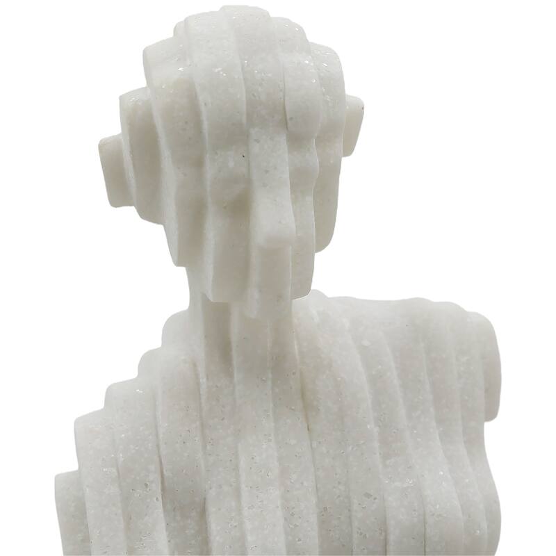 Sagebrook Home 25-inch Arden Oversized Quartz Resin Floor Statuary - Elegant White Home Decor Sculpture - 7" x 7" x 25"