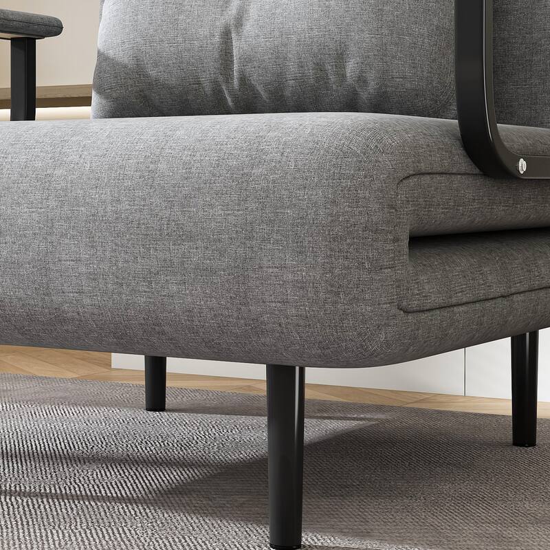 Folding Chair Bed, Convertible Sleeper Sofa 5 in 1 Folding Bed with 5-Position Adjustable Backrest & Pillow, Floor Single Chairs