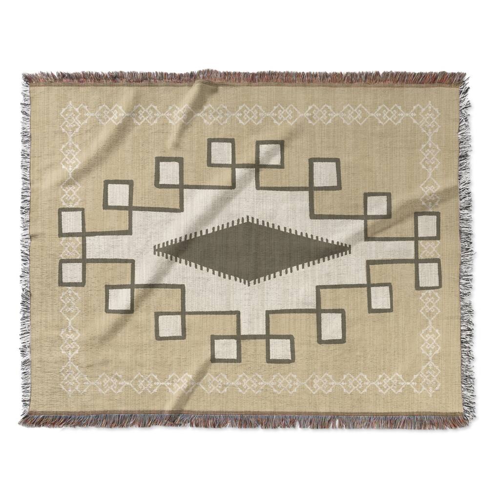 JACKSON CHAMOIS Woven Throw Blanket with Fringe By Kavka Designs