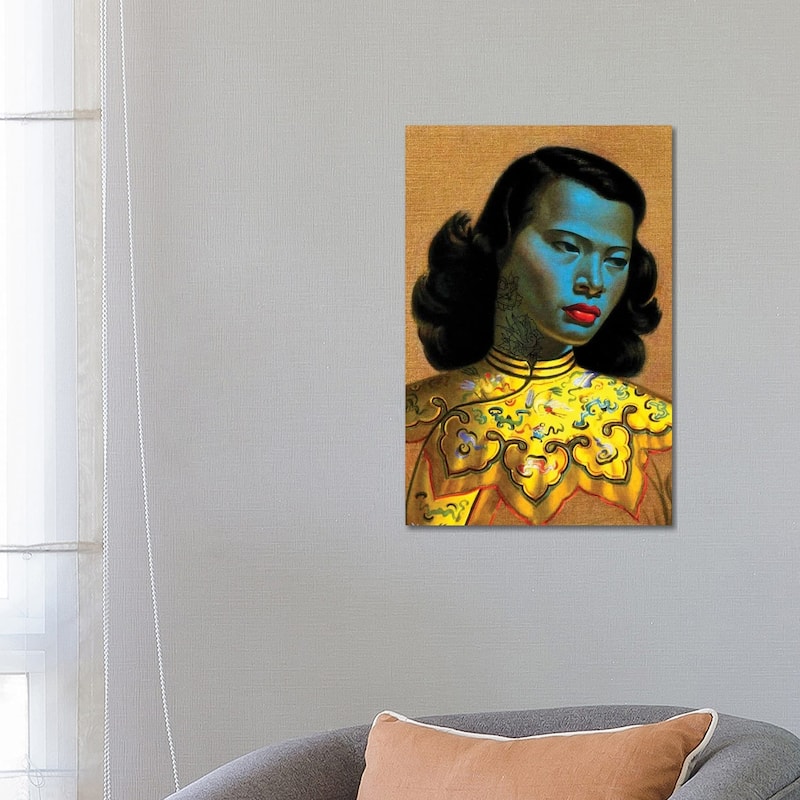 iCanvas "Blue Lady Tattooed" by Andrew M Barlow Canvas Print - 26x18x1.5