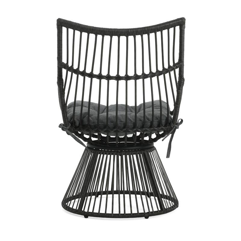 Caryl Outdoor Wicker 2 Seater Chat Set with Cushion by Christopher Knight Home