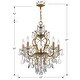 preview thumbnail 5 of 5, Filmore 6 Light Crystal Gold Chandelier - 23'' W x 25'' H