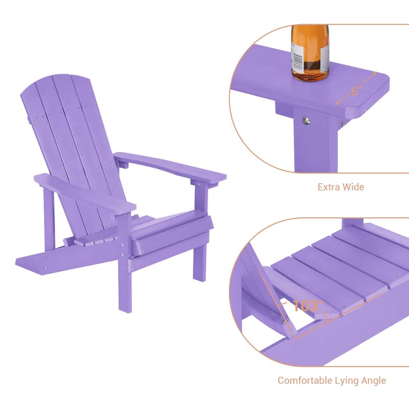 LIVOOSUN Outdoor Recycled Plastic Modern Outdoor Adirondack Chair Set of 1/2/4