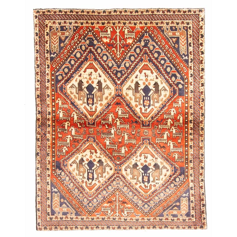 ECARPETGALLERY Hand-knotted Kayseri Copper Wool Rug - 4'0 x 5'4