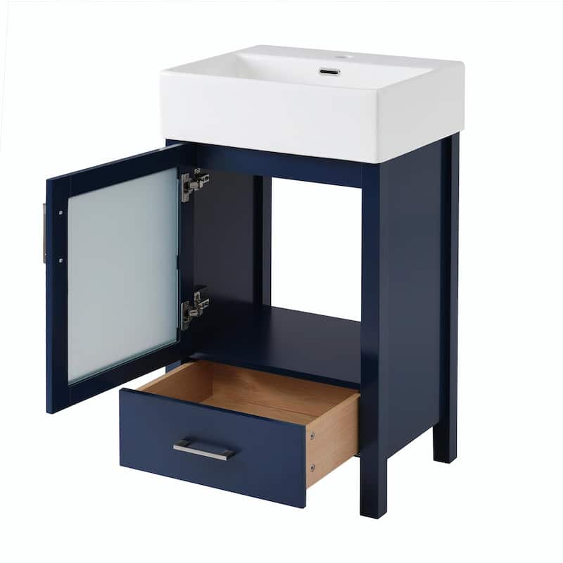 20" Bathroom Vanity with Ceramic Sink and Ample Storage