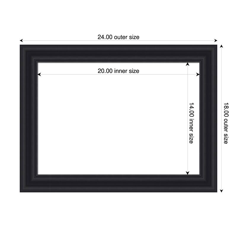 Dalat Framed Dry Erase Magnetic Board - 24 x 18 in - Dalat Black