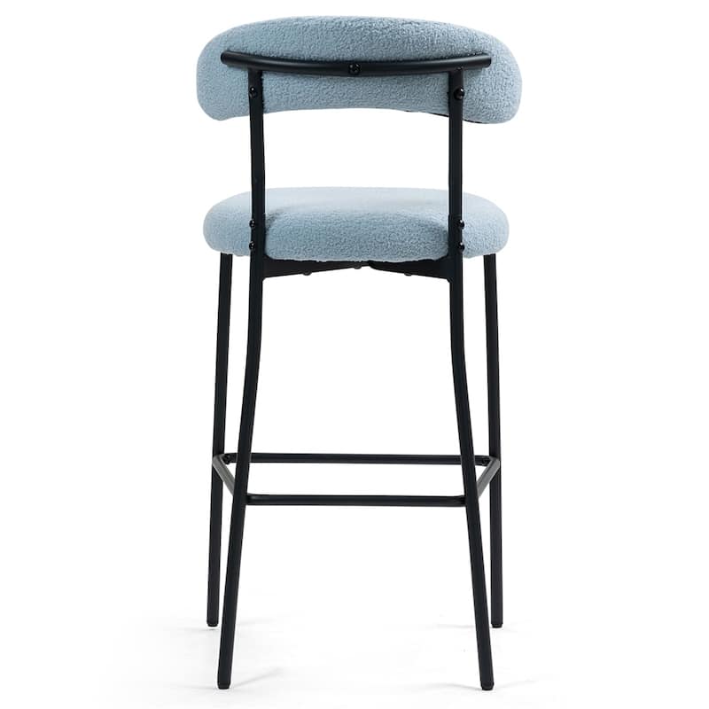 26'' Counter Height Bar Stools Teddy Fabric Cover Kitchen Bar Stool