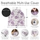 preview thumbnail 6 of 4, Sweet Jojo Designs Lavender Purple Boho Shabby Chic Floral Girl 5 in 1 Baby Car Seat Nursing Cover Bohemian Vintage Watercolor