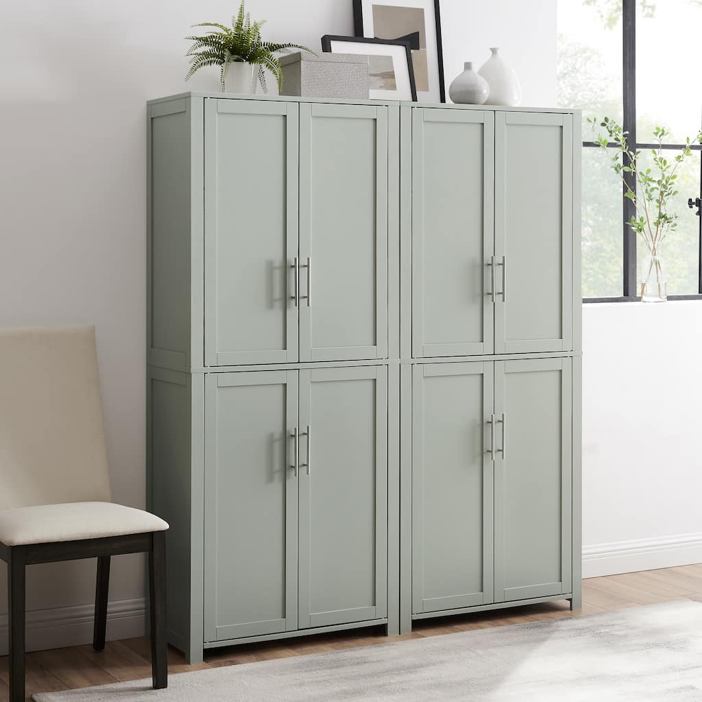 Crosley Savannah 6-shelf Pantry Storage Cabinets (Set of 2) - 56 "w x	15 "d x 67 "h