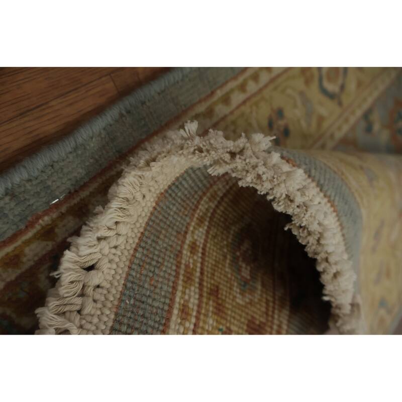 Hand Knotted Oriental 100% Wool Carpet Traditional Floral Navy Blue & Blues Ziegler Area Rug - 3' 10'' X 2' 0''