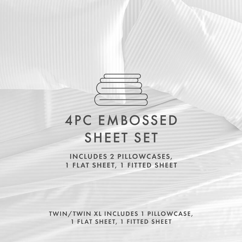 Soft Essentials Stripe Pattern 4-piece Deep Pocket Bed Sheet Set