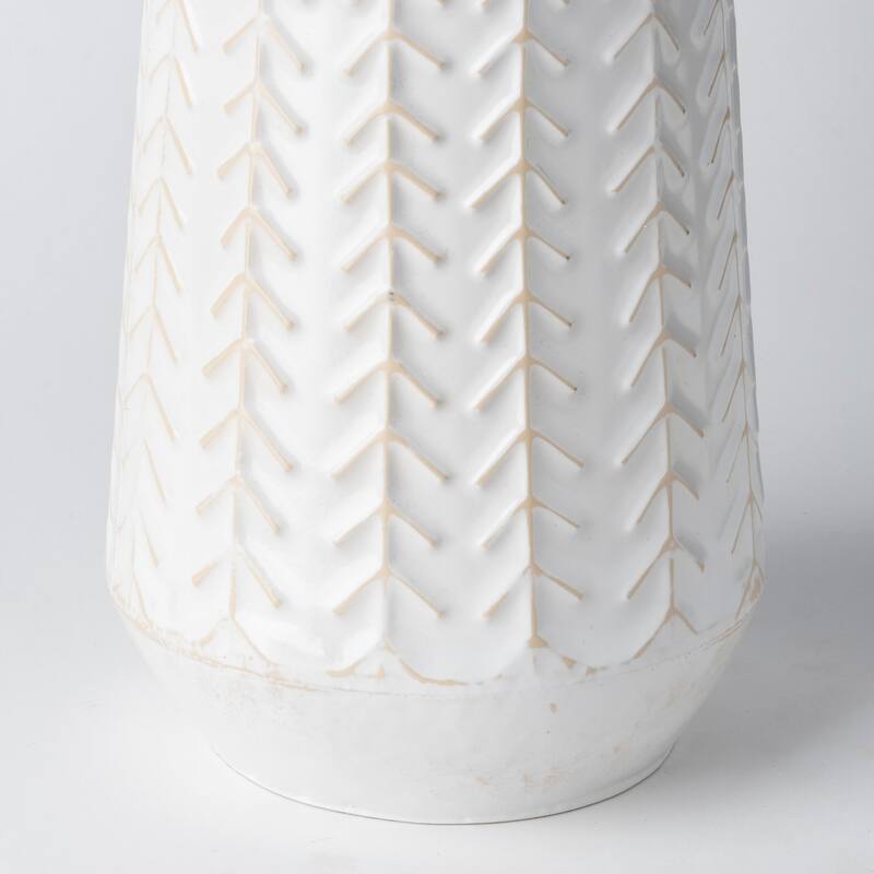 Gemma Green Metal Chevron Vase