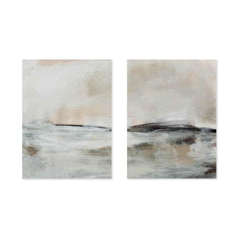 "Lost Time" Set of Two Framed Textured Wall Art - Multi-Color