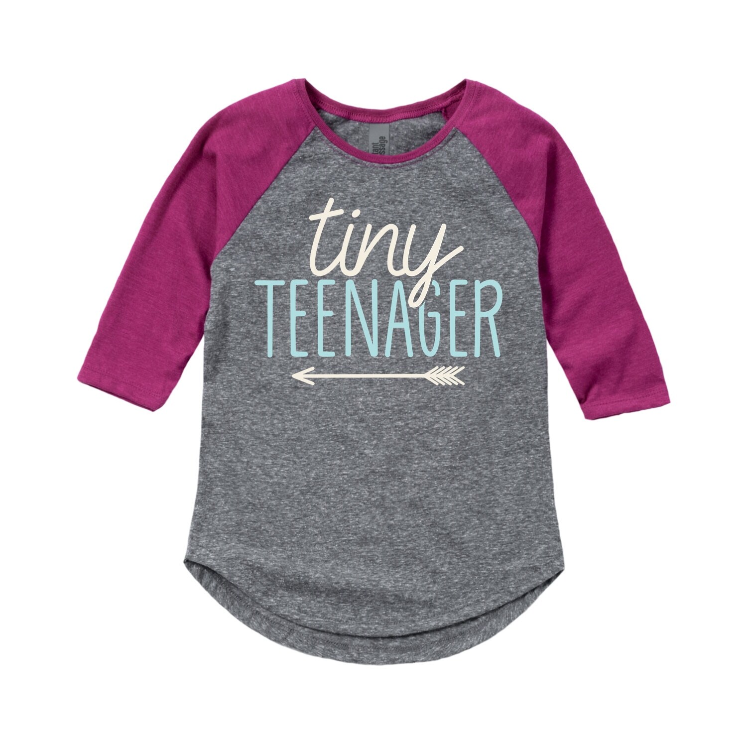 Shop Tiny Teenager Toddler Girl Shirt Tail Raglan Athletic