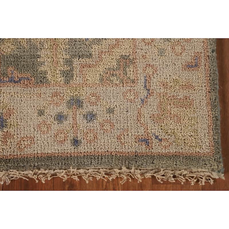 Earth Tone Transitional Oushak Runner Rug Handmade Wool Carpet - 2'7"x 10'0"