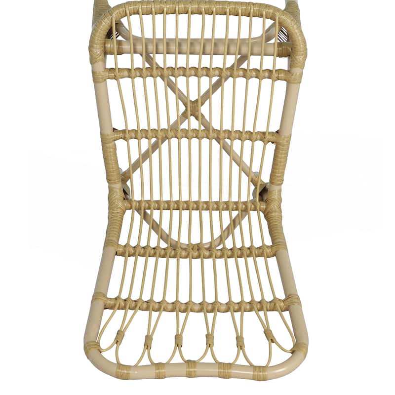Outdoor PE Wicker Patio Dining Chairs Set of 2