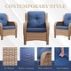 preview thumbnail 21 of 89, Outdoor Wicker High Back Club Chair with Cushions (Set of 2)