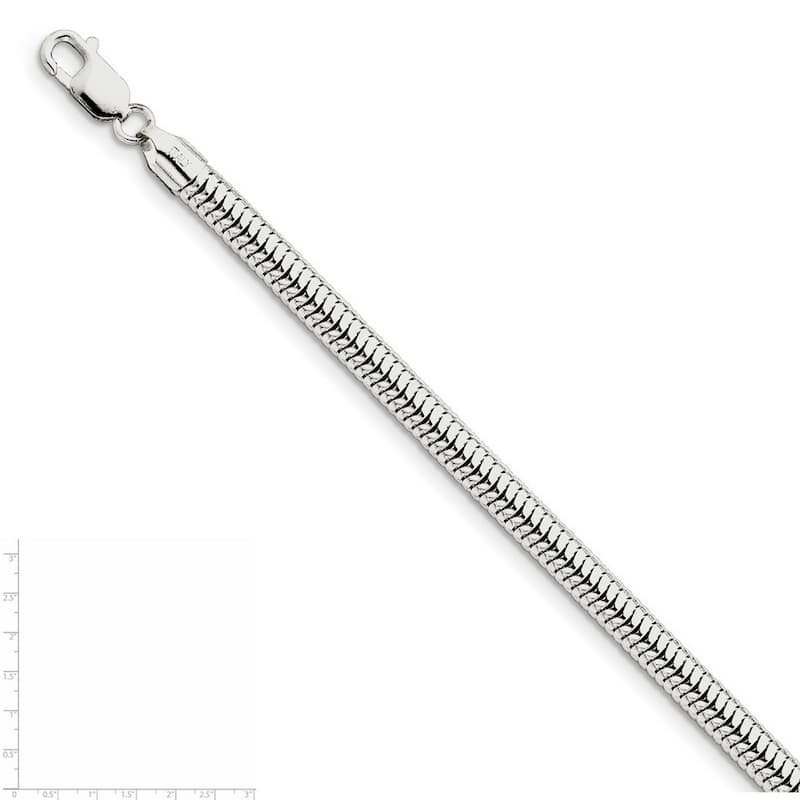 Curata 925 Sterling Silver Polished 6mm Snake Chain Necklace