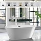 preview thumbnail 47 of 54, Vanity Art 54" Non-Slip Acrylic Freestanding Soaking Bathtub with Slotted Overflow & Pop-up Drain with Air Bath Option Available