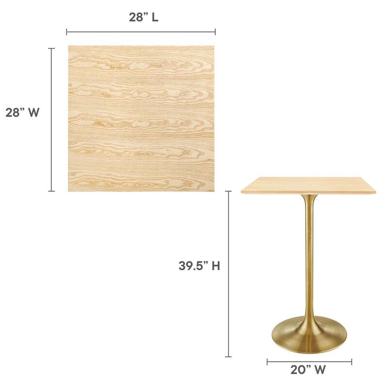 Lippa Square Wood Bar Table