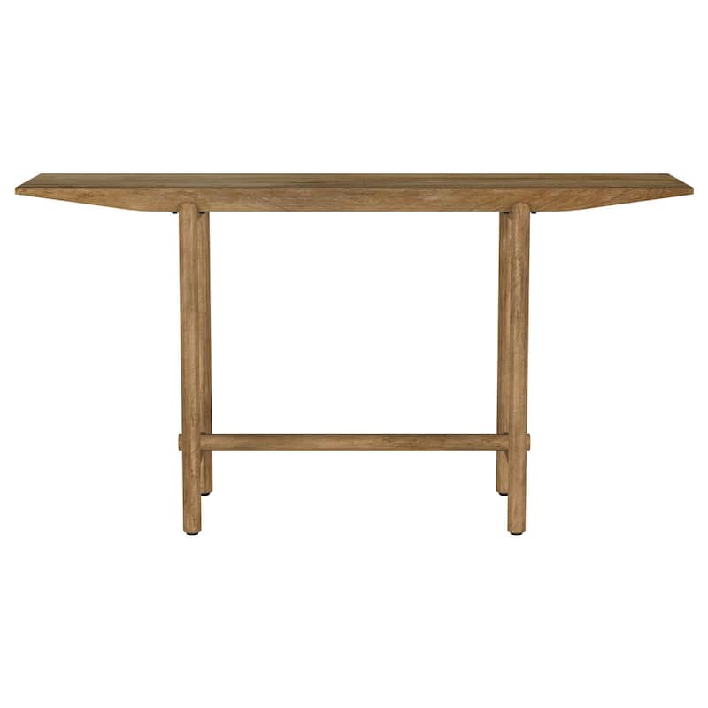 Arius Sofa Console Table, 57 Inch Slim Rectangular Brown Mango Wood