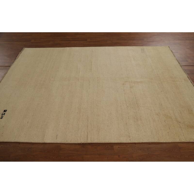 Modern Gabbeh Oriental Area Rug Handmade Bedroom Solid Wool Carpet - 5'5" x 7'9"