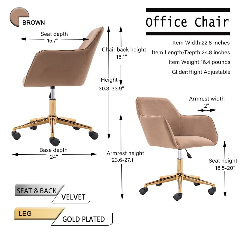 Brown Velvet Home Office Chair On Sale Bed Bath Beyond