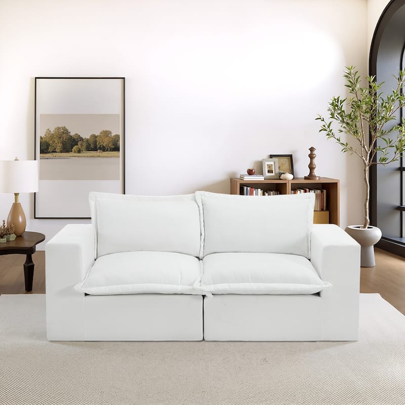 84" Fluffy Cloud Couches Loveseat Sofas - Beige