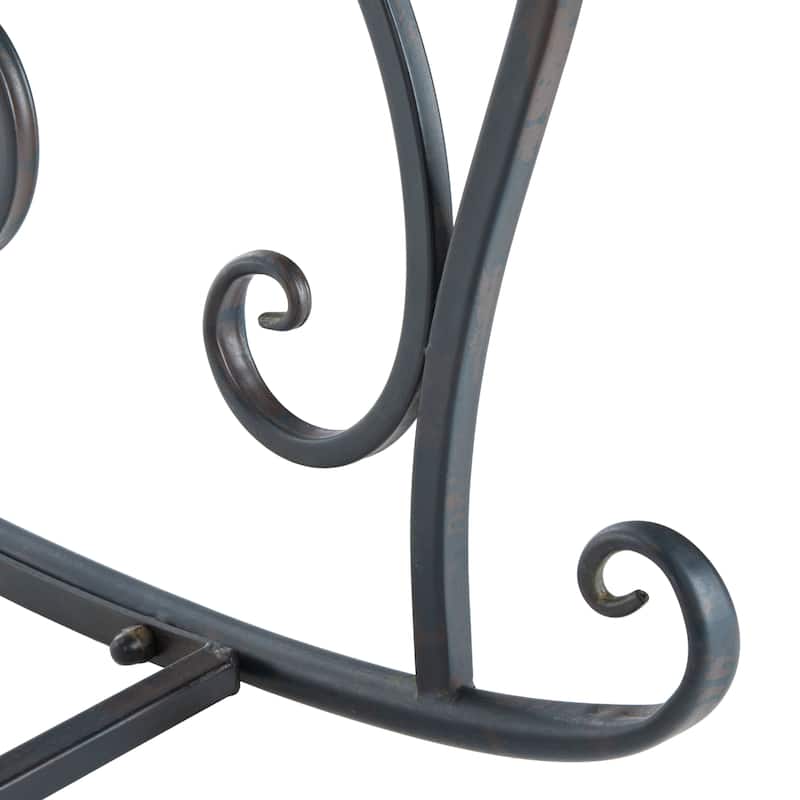 SAFAVIEH Jakayla Victorian Scroll Iron Outdoor Rocking Bench - 43 In. W x 33 In. D x 37 In. H - 43Wx33Dx37H