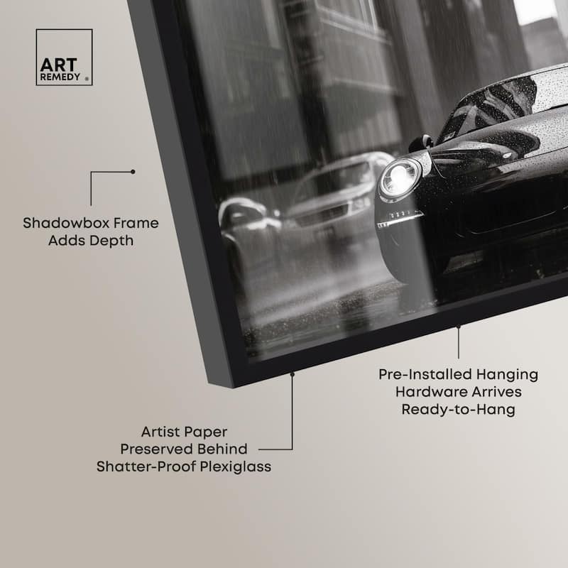 Driving in the Rain NYC Shadowbox by Art Remedy