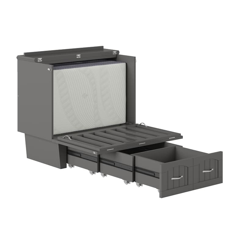 Sydney Twin Murphy Bed Chest with 6 inch Mattress