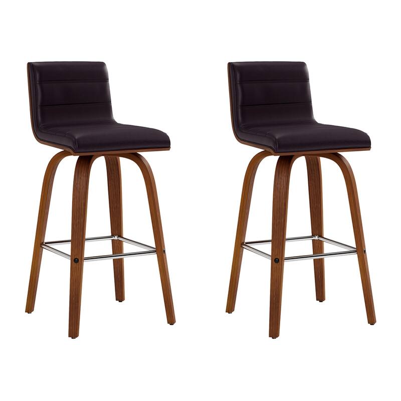 Skara Mid-Century Swivel Counter Stool, Upholstered Counter Height Chair with Bentwood Legs