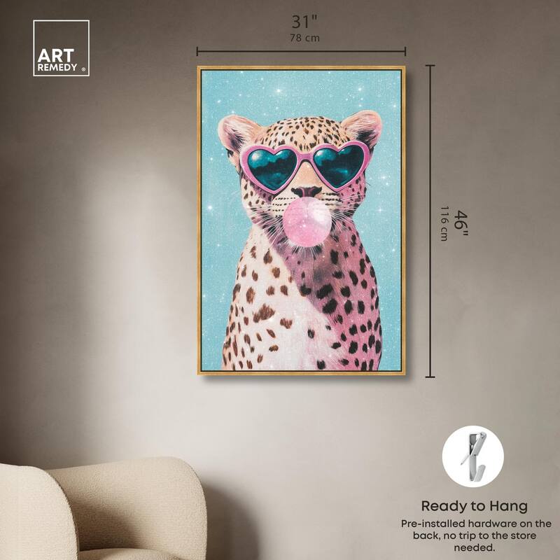 Pastel Cheetah Bubblegum Canvas by Art Remedy