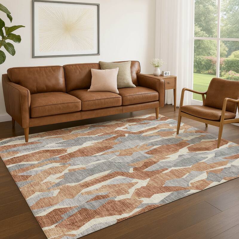 Machine Washable Indoor/ Outdoor Contemporary Dylan Chantille Rug