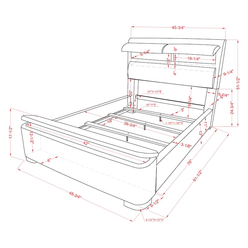 Furniture of America Otjen Modern Upholstered Storage Bed