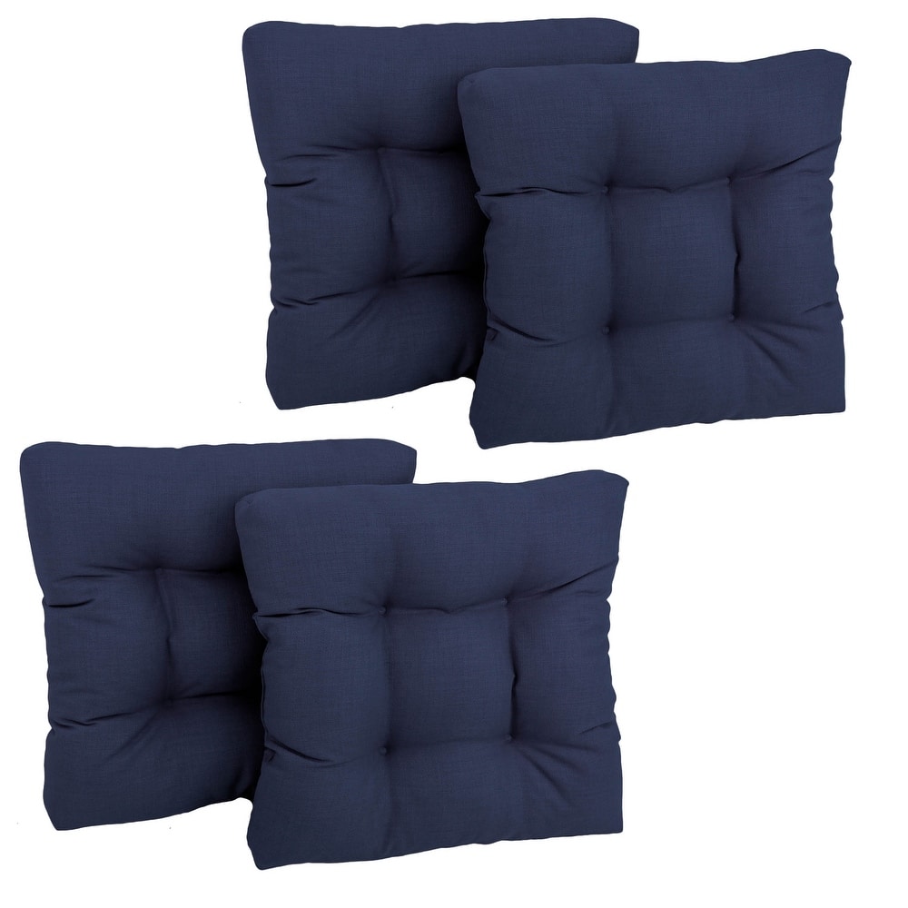19-inch Square Tufted Indoor/Outdoor Chair Cushions (Set of 4) - 19" x 19"