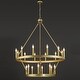 preview thumbnail 57 of 80, Acroma 20-light 40In Farmhouse Wagon Wheel Chandelier