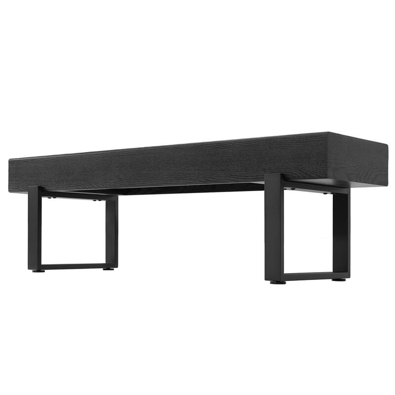 Roomfitters 59" Wood Bench, Modern Farmhouse Entryway Bench with Metal Legs, Bedroom End Seating, Kitchen Dining Bench
